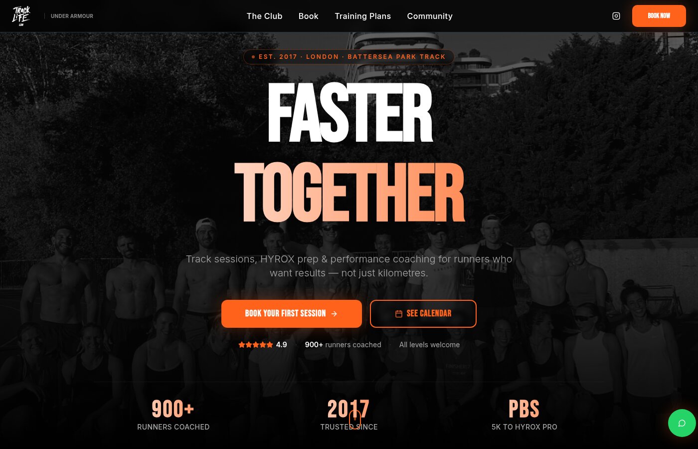 Track Life LDN — capture du site